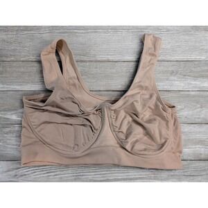 Rhonda Shear Underwire Bra + Freebie Plus Size 1X Beige Full Coverage Nude Tan